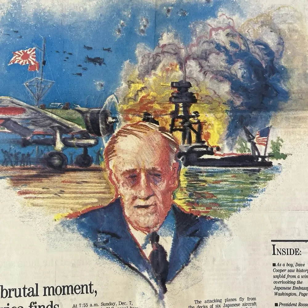 Vintage Akron Beacon Journal Newspaper Dec 1 1991/Dec 7 1941 Pearl Harbor Infamy